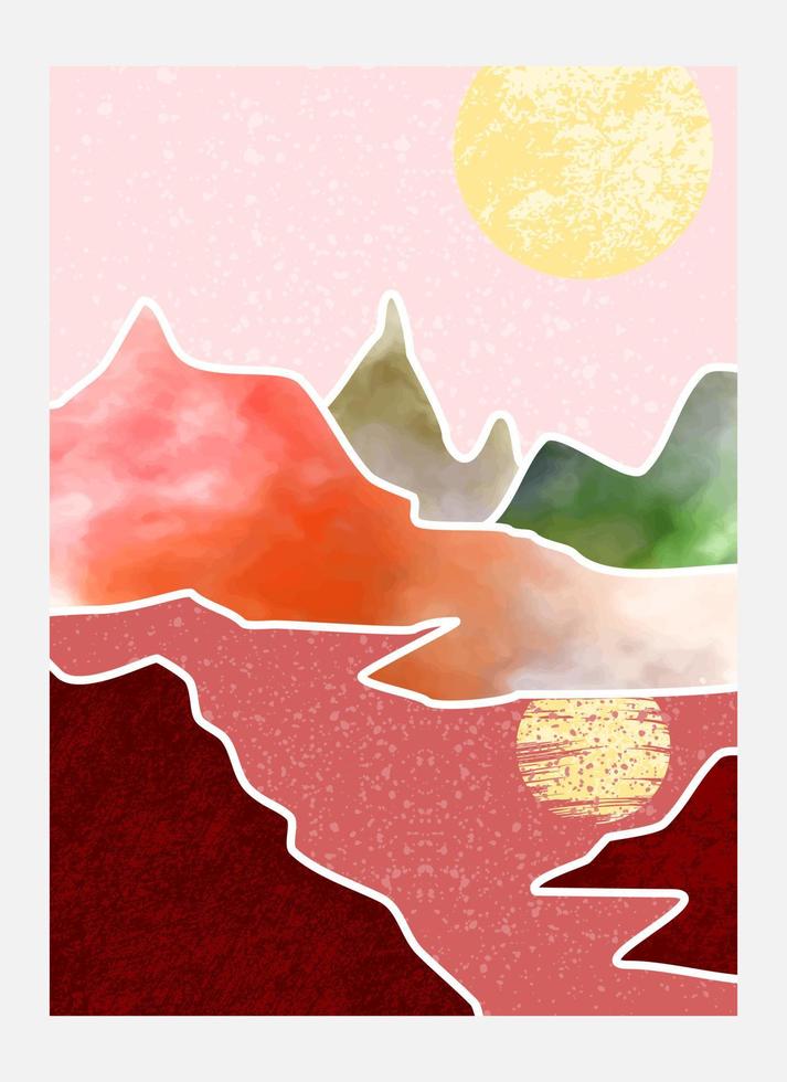 Abstract mountain landscape, natural landscape background. vector