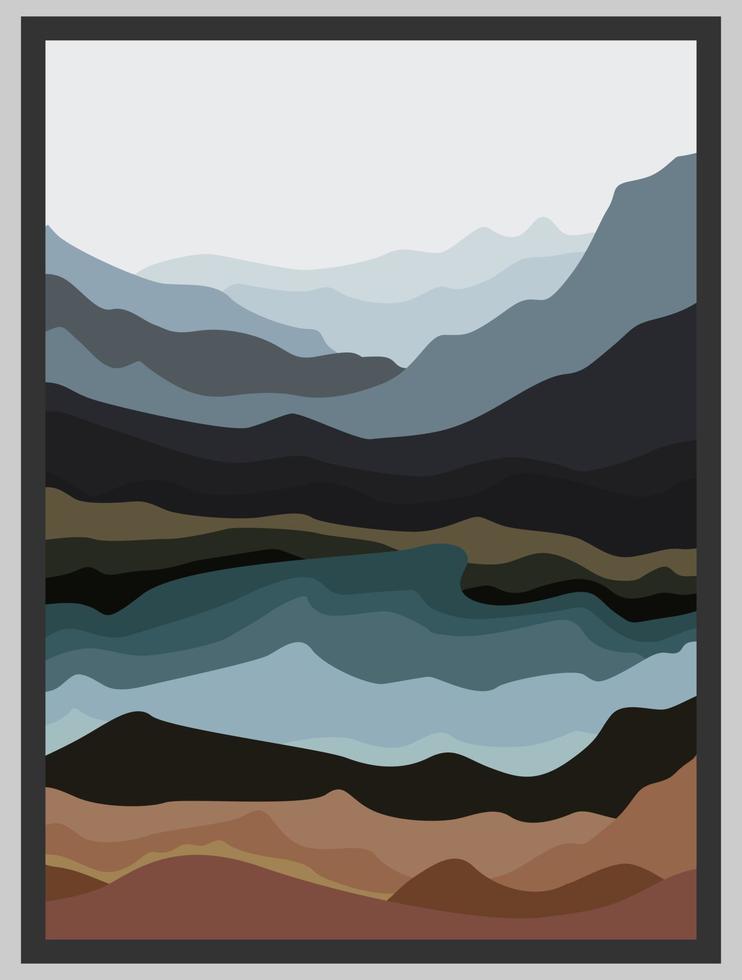 Abstract mountain landscape, natural landscape background. vector