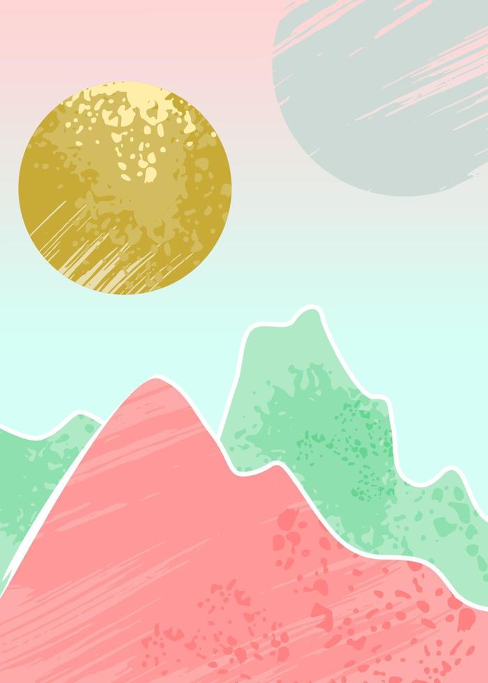 paisaje de montaña abstracto, fondo de paisaje natural. vector