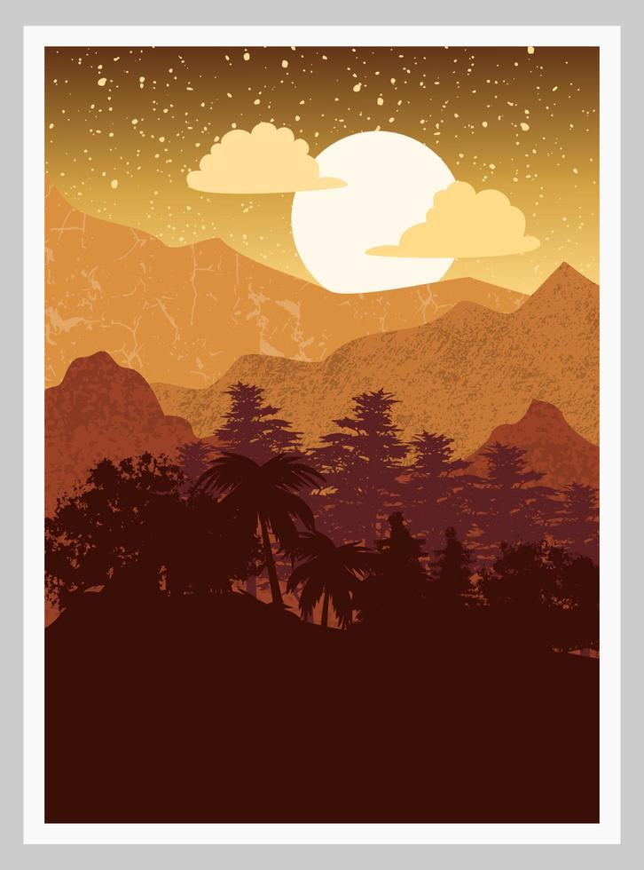 Abstract mountain landscape, natural landscape background. vector