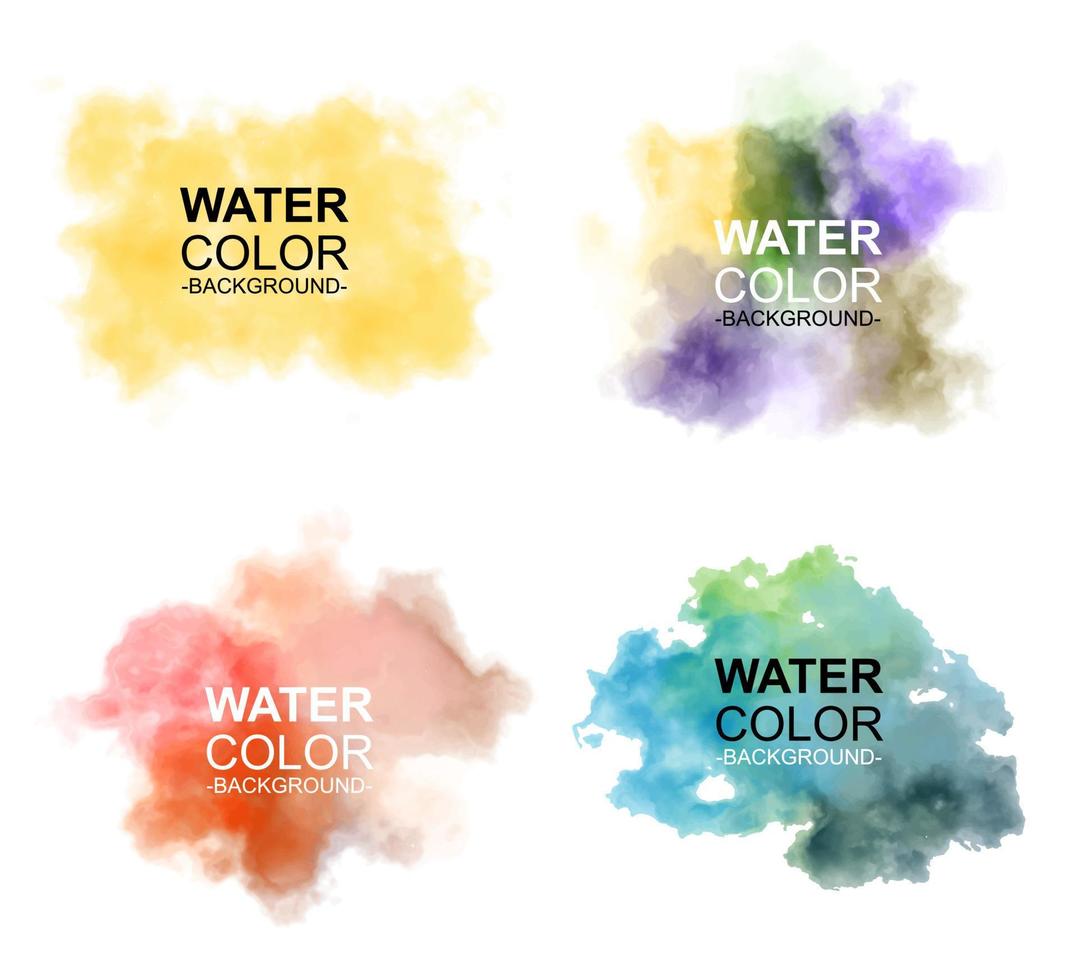 Watercolor set. abstract art background. Premium Vectors