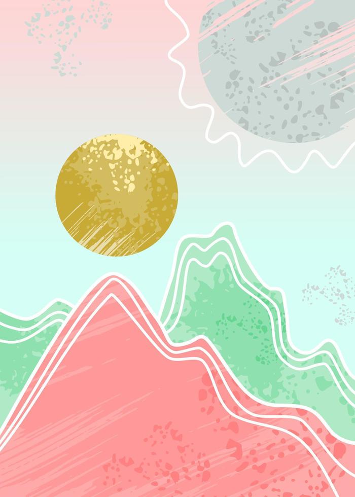 paisaje de montaña abstracto, fondo de paisaje natural. vector