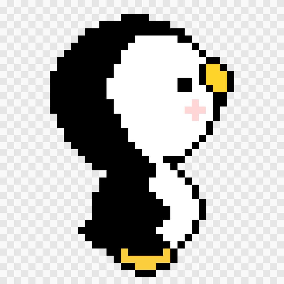 Pixel art penguin vector illustration