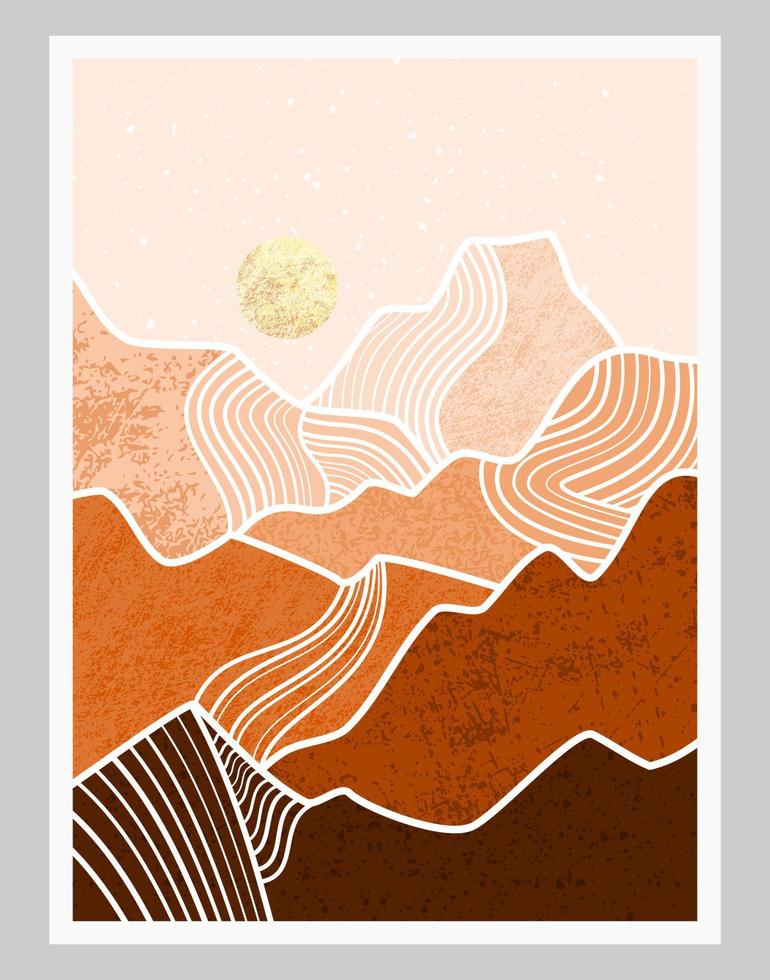 paisaje de montaña abstracto, fondo de paisaje natural. vector