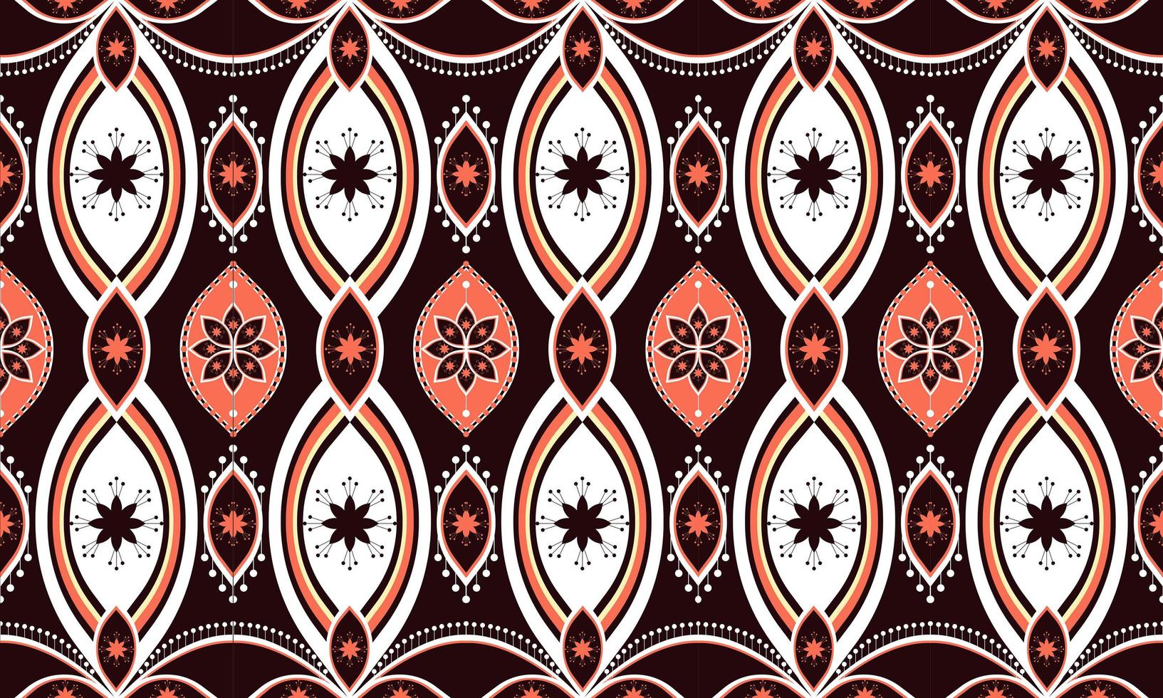 bordado de patrón étnico geométrico. alfombra, papel tapiz, ropa, envoltura, batik, tela, estilo de bordado de ilustración vectorial. vector