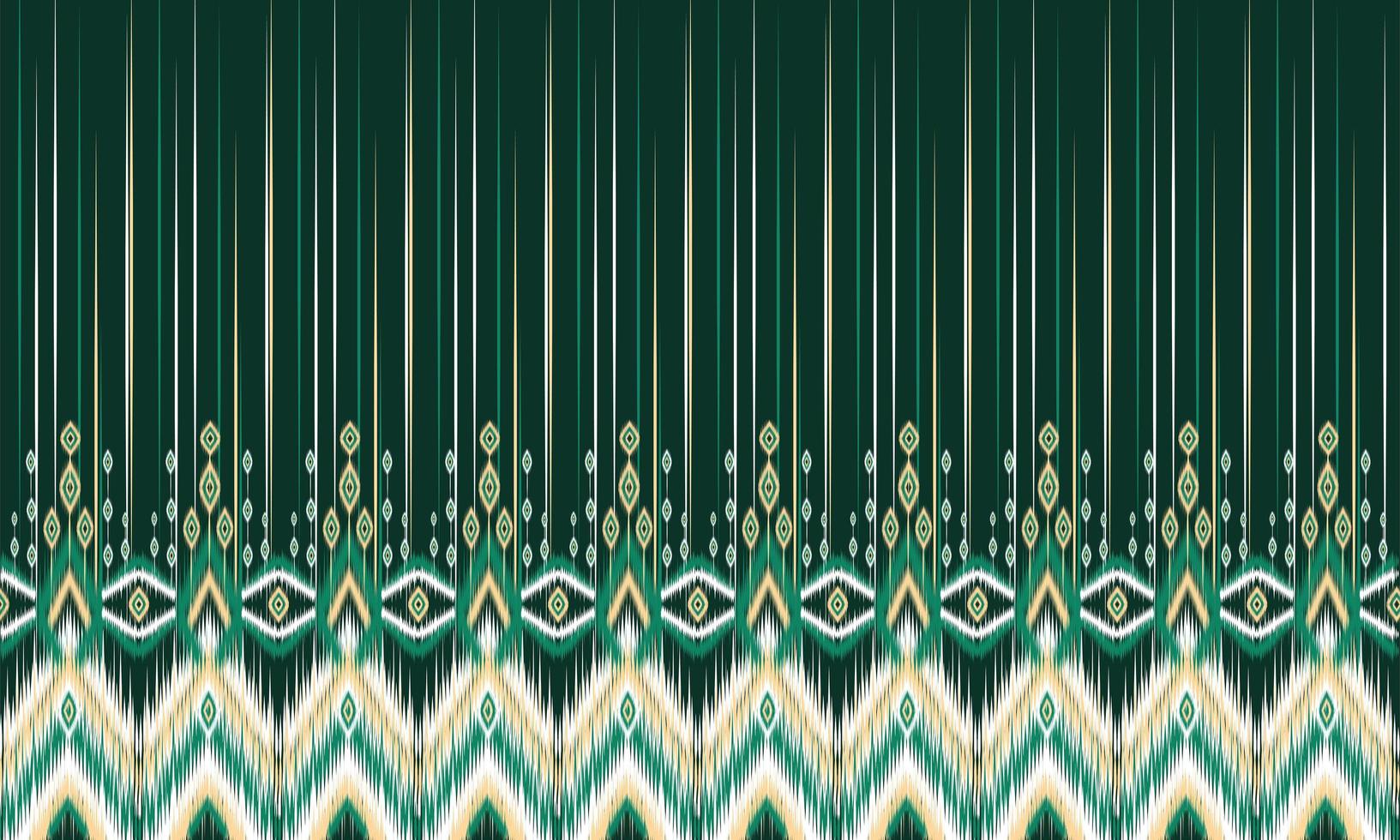 Ornamento del folclore geométrico ikat con diamantes.Diseño de fondo, alfombra, papel tapiz, ropa, envoltura, batik, tela, ilustración vectorial.Estilo de bordado. vector