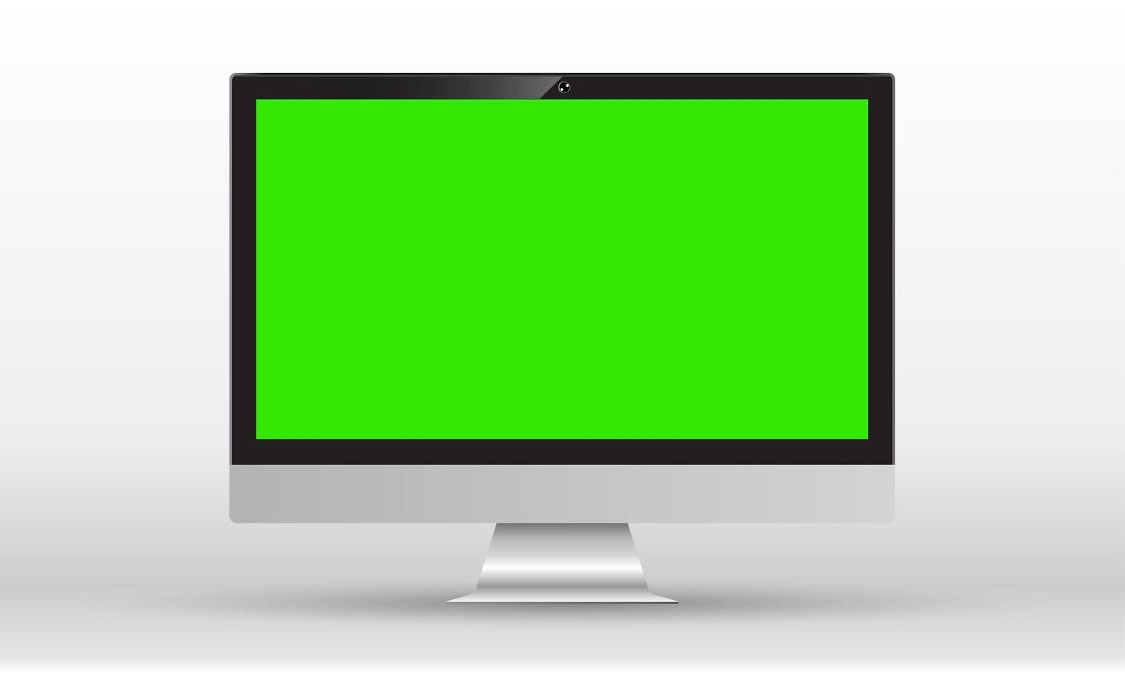 Set of realistic computer monitors, laptops, tablets and mobile phones. Electronic gadgets on white background.Green screen. Vector mobile device concept.