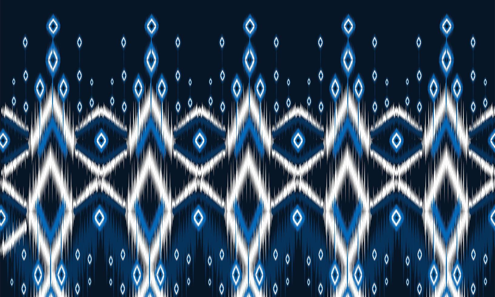 Ornamento del folclore geométrico ikat con diamantes.Diseño de fondo, alfombra, papel tapiz, ropa, envoltura, batik, tela, ilustración vectorial.Estilo de bordado. vector