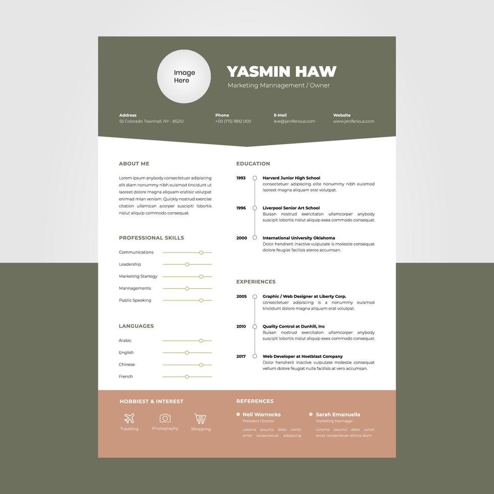 Pastel color modern cv resume design template, suitable for content individual business jobs vector