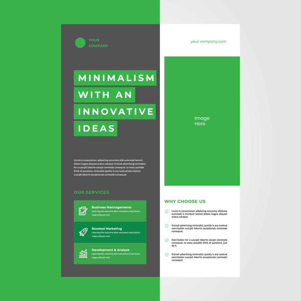 Creative green flyer design template vector