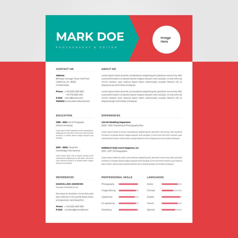 Pink modern cv resume design template, suitable for content individual business jobs vector