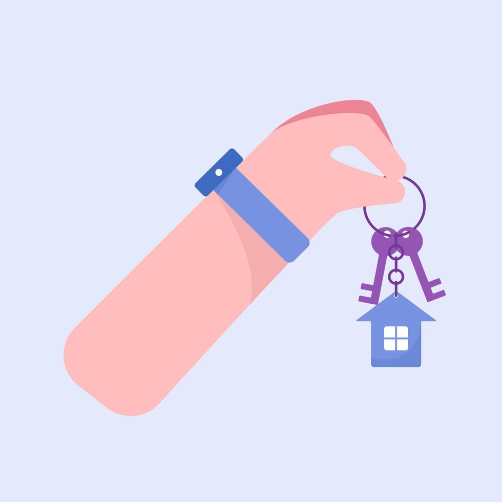 Hand holding key house for sale vector