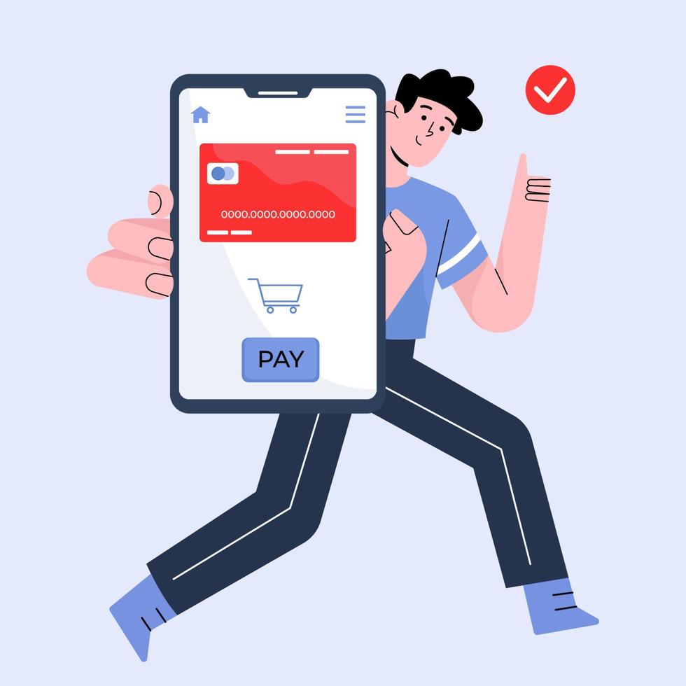 Man make payment online vector