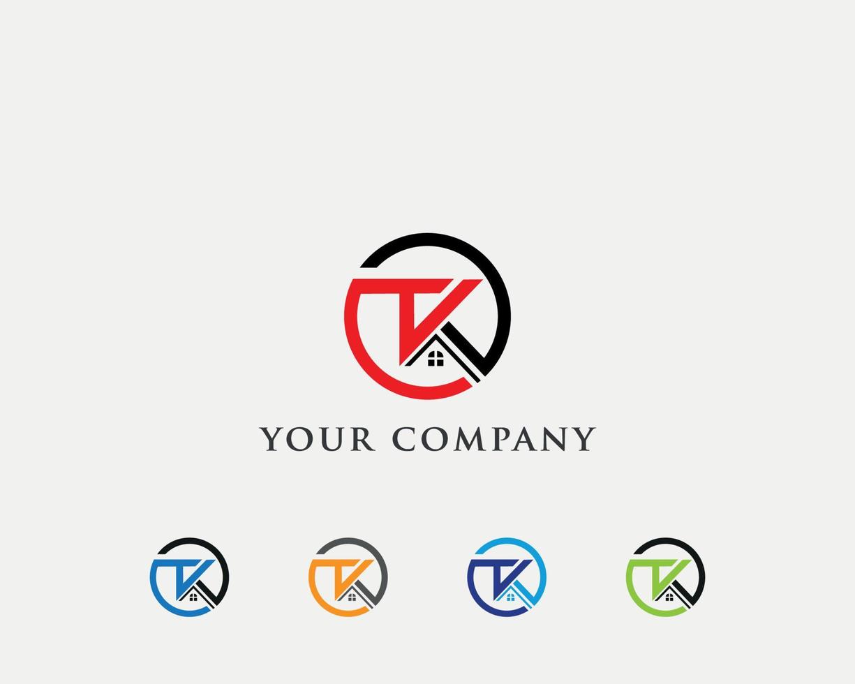 plantilla de diseño de logotipo de casa tk vector