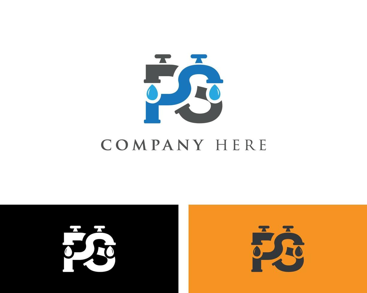 plantilla de diseño de logotipo de plomería de pc vector