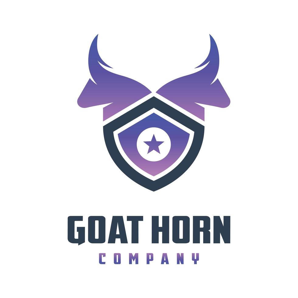 Goat head shield logo design vector