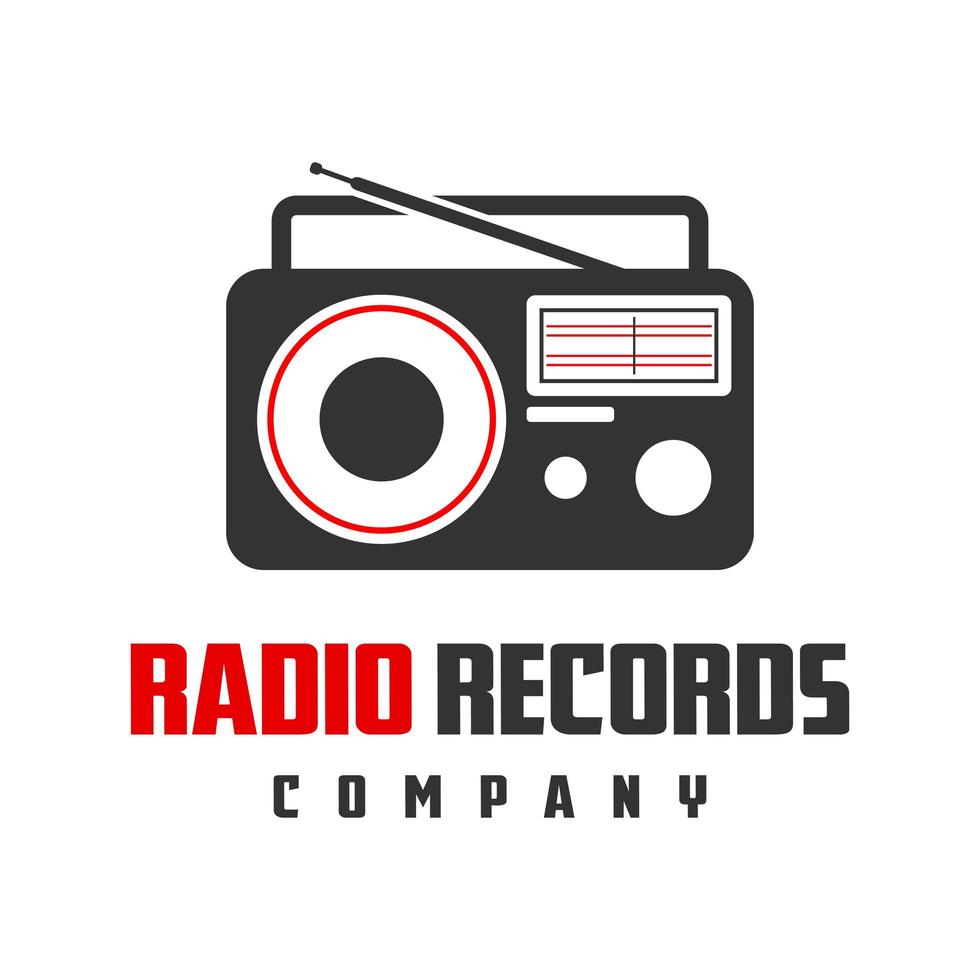 diseño de logotipo de entretenimiento de radio vector