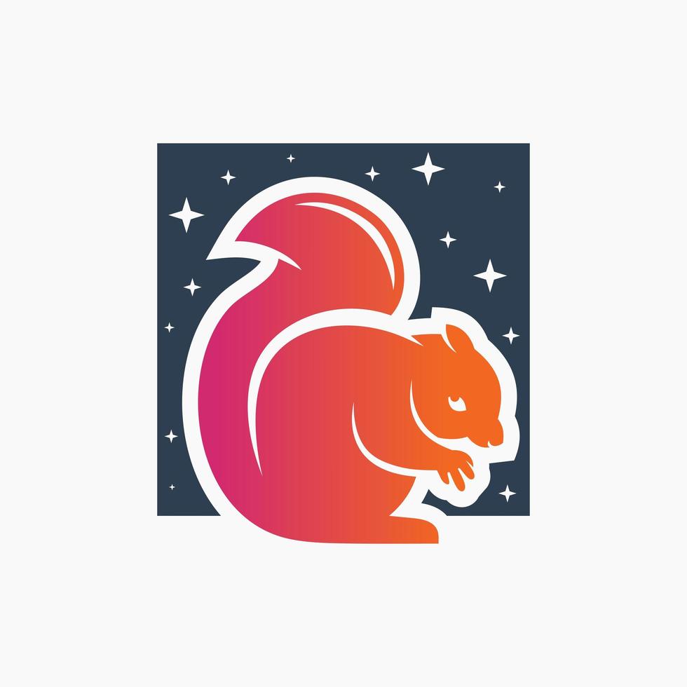 Modern Animal Squirrel Jump Logo vector