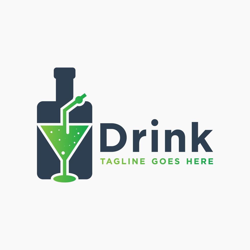 logotipo de bebida fresca moderna vector