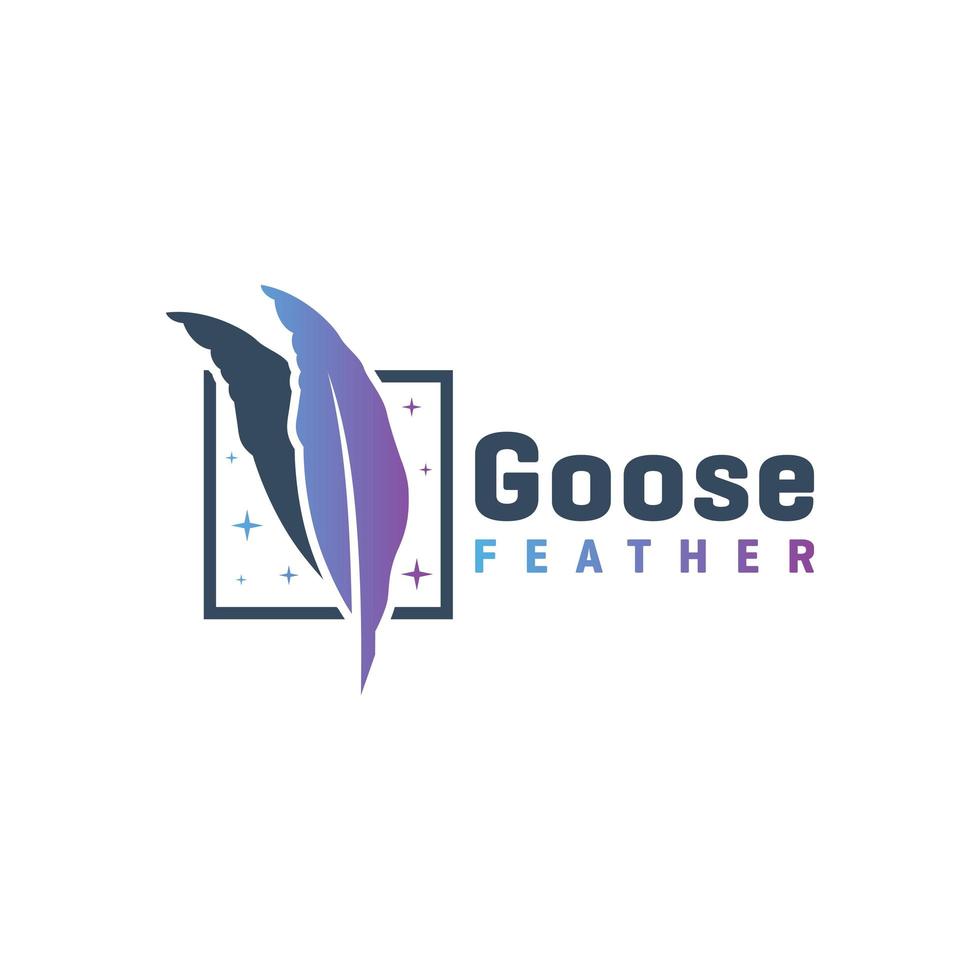 modern goose feather logo vector