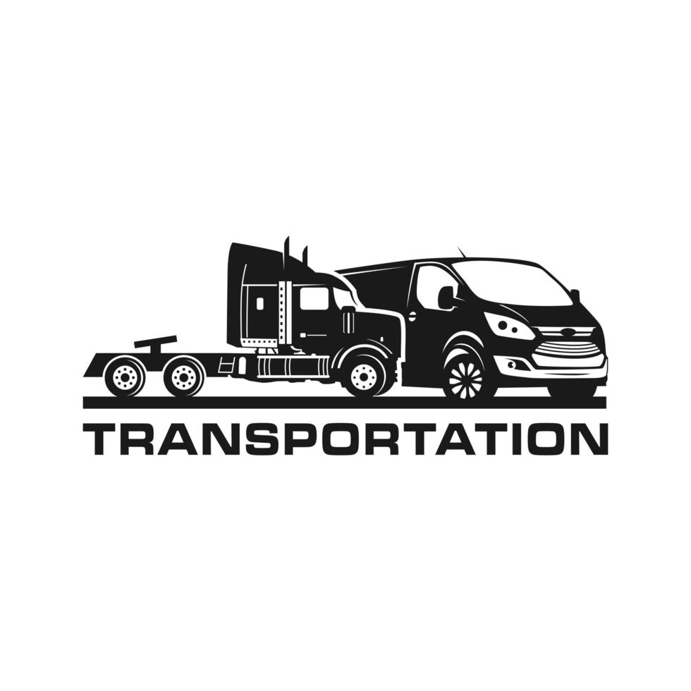 logo design of container trucks and vans vector