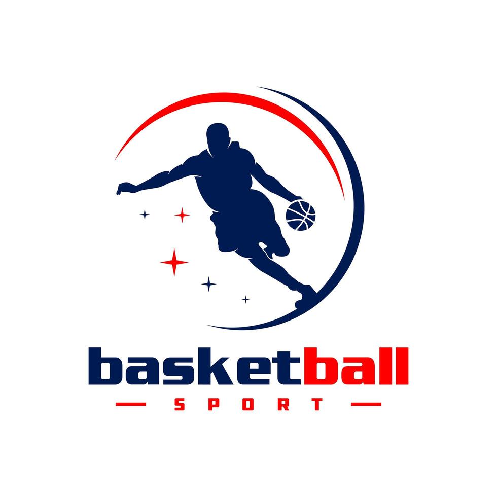 diseño de logotipo de deportes de baloncesto vector