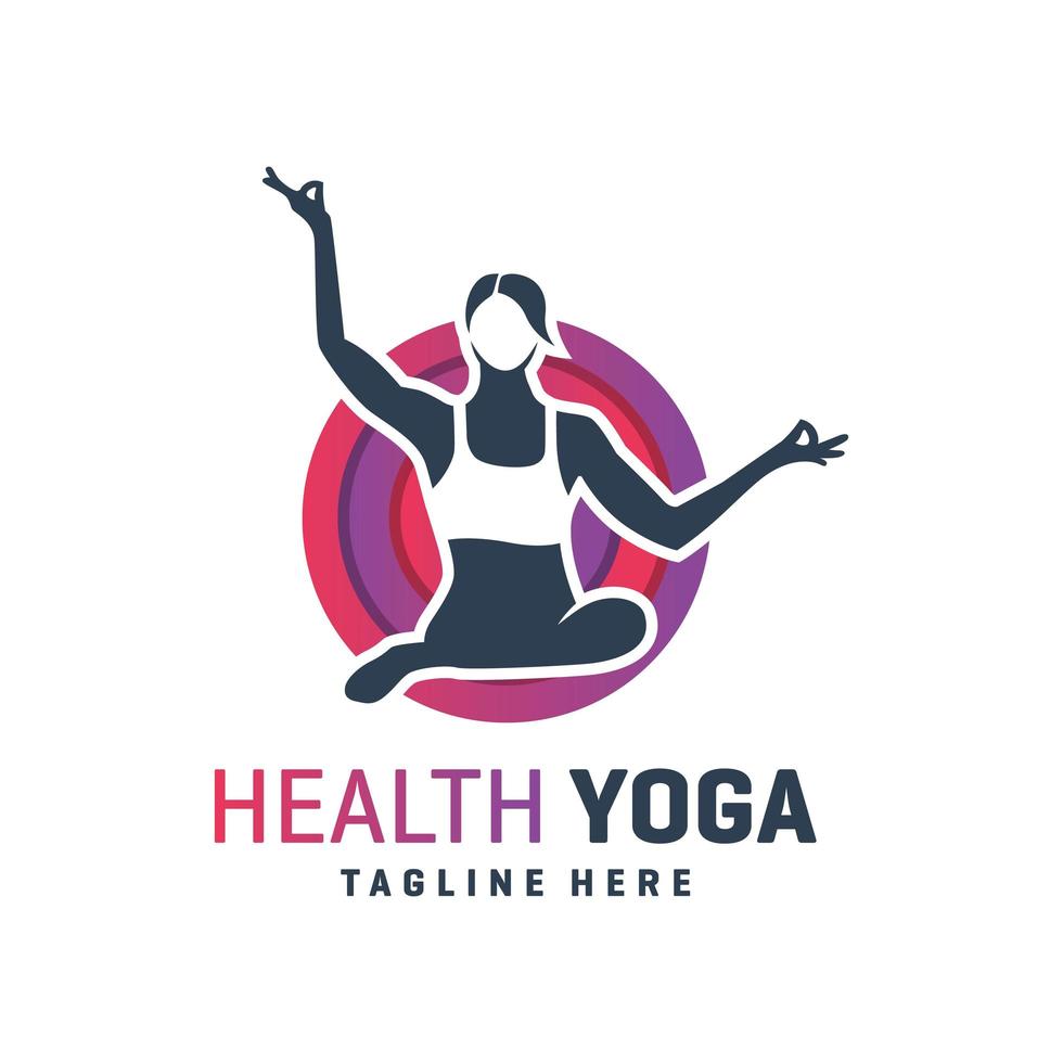 logo de entrenamiento de yoga deportivo vector