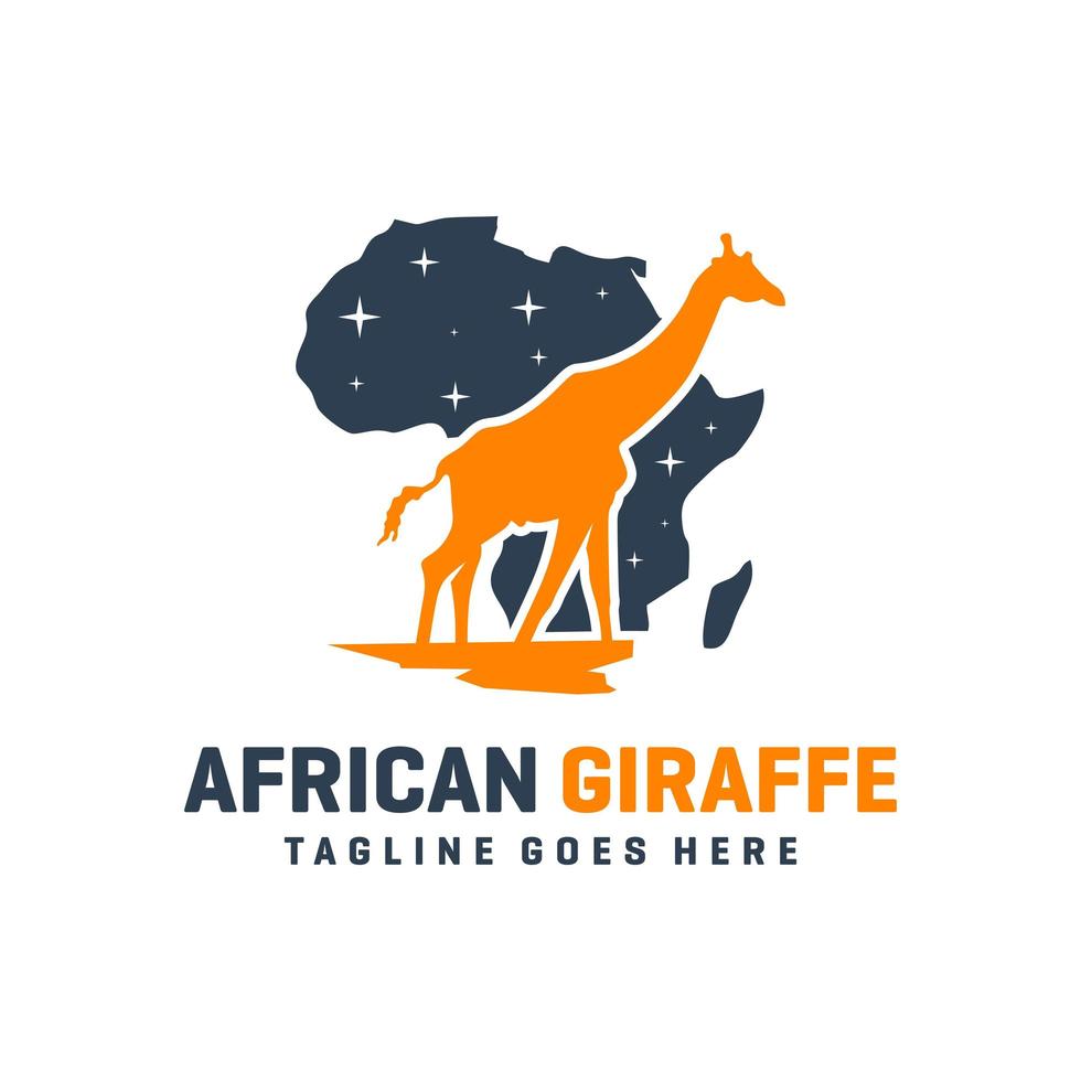 moderno logo animal jirafa africana vector