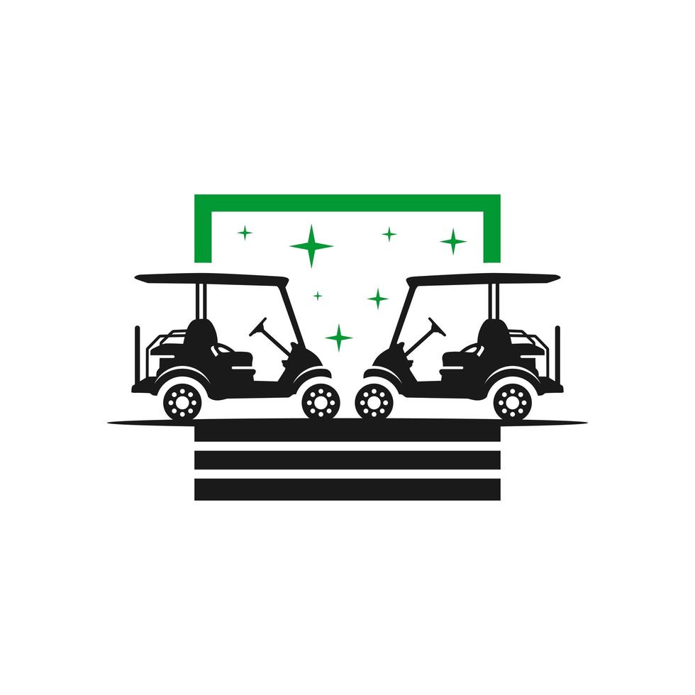 diseño de logotipo de transporte de carrito de golf vector