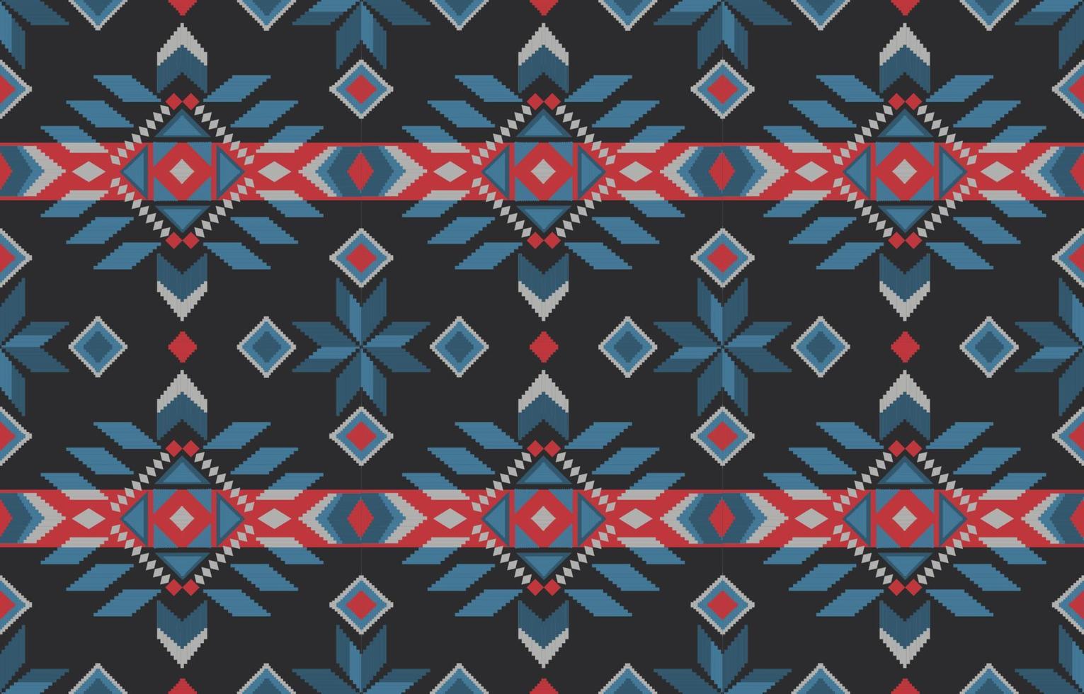 Dark Theme Aztec Elements Tribal Pattern vector