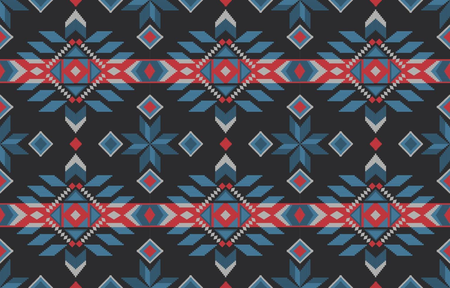 Dark Theme Aztec Elements Tribal Pattern vector