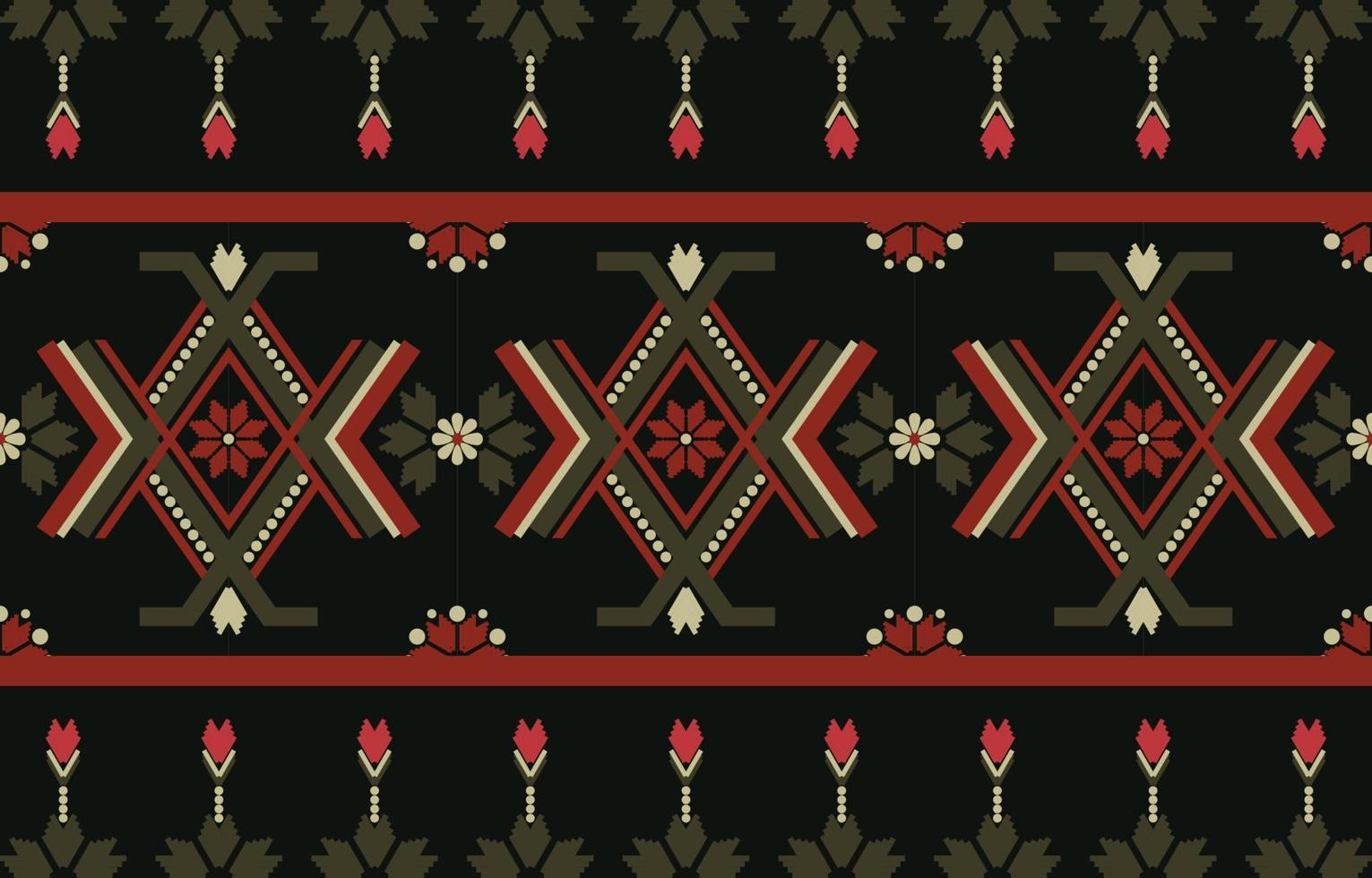 Dark Theme Ethnic Traditional Pattern Print vector