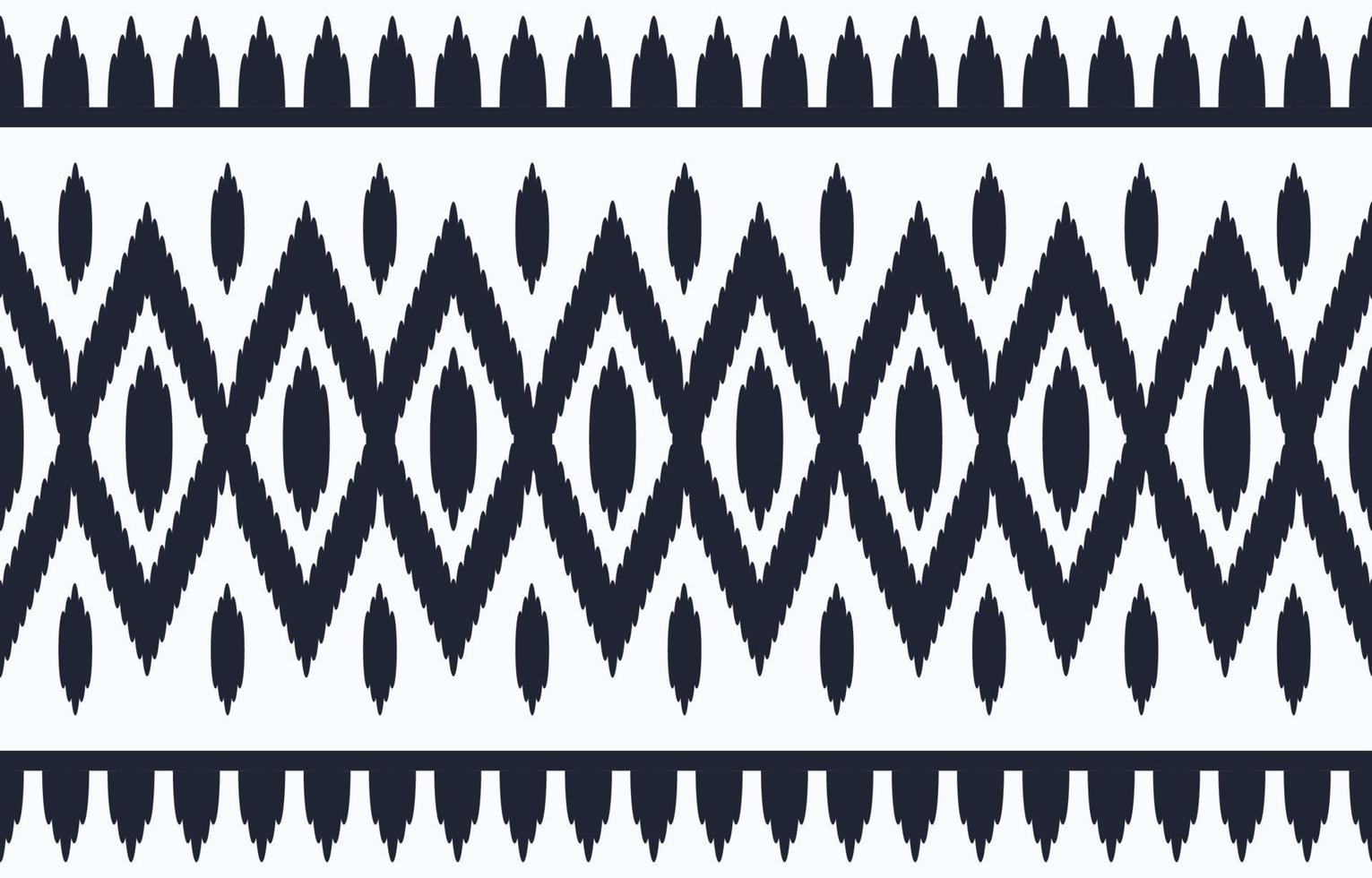 Simple Ikat black White Ethnic Print Seamless Background vector