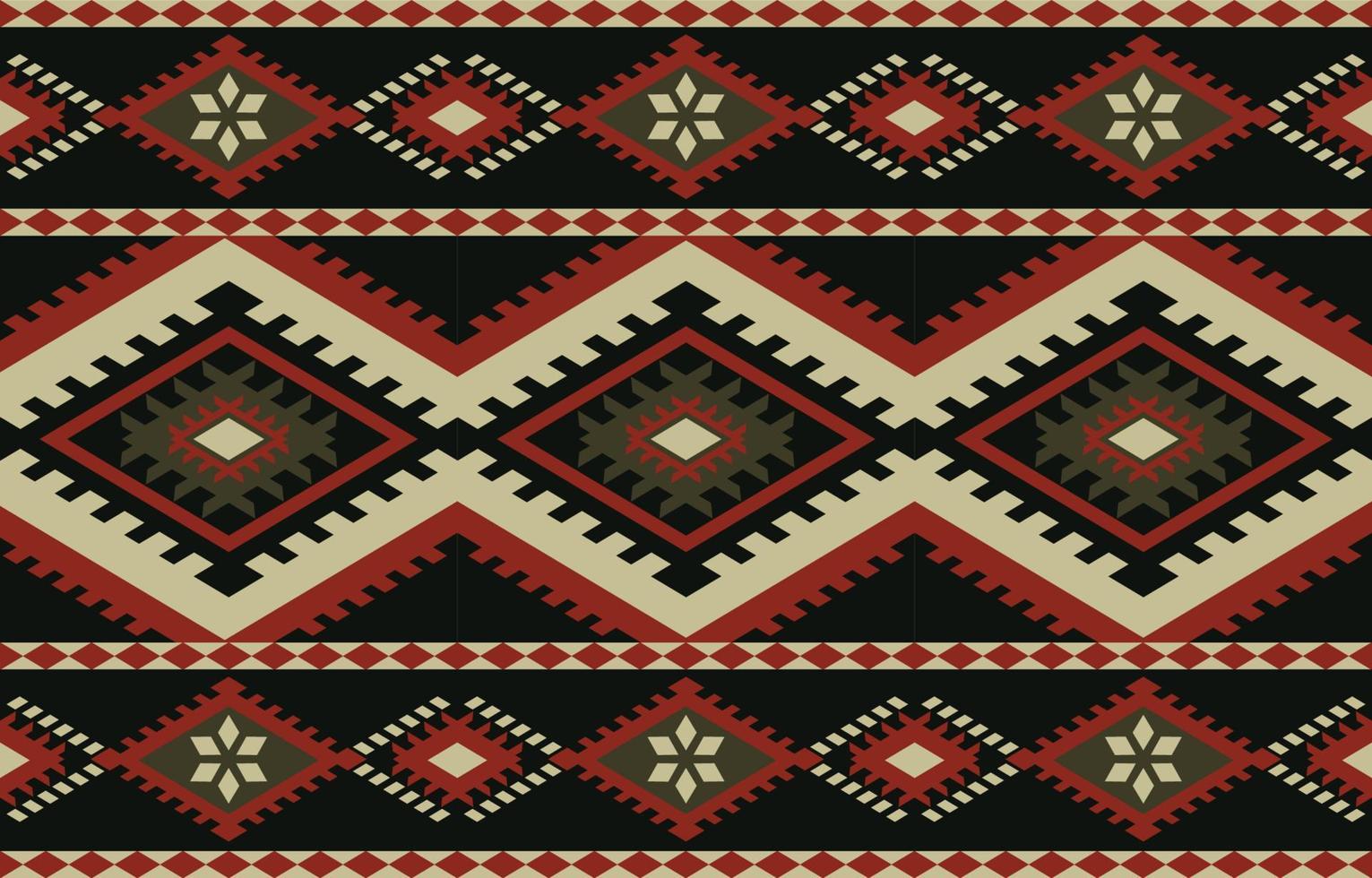 Ethnic Print Fabric Pattern Geometric seamless ornament vector