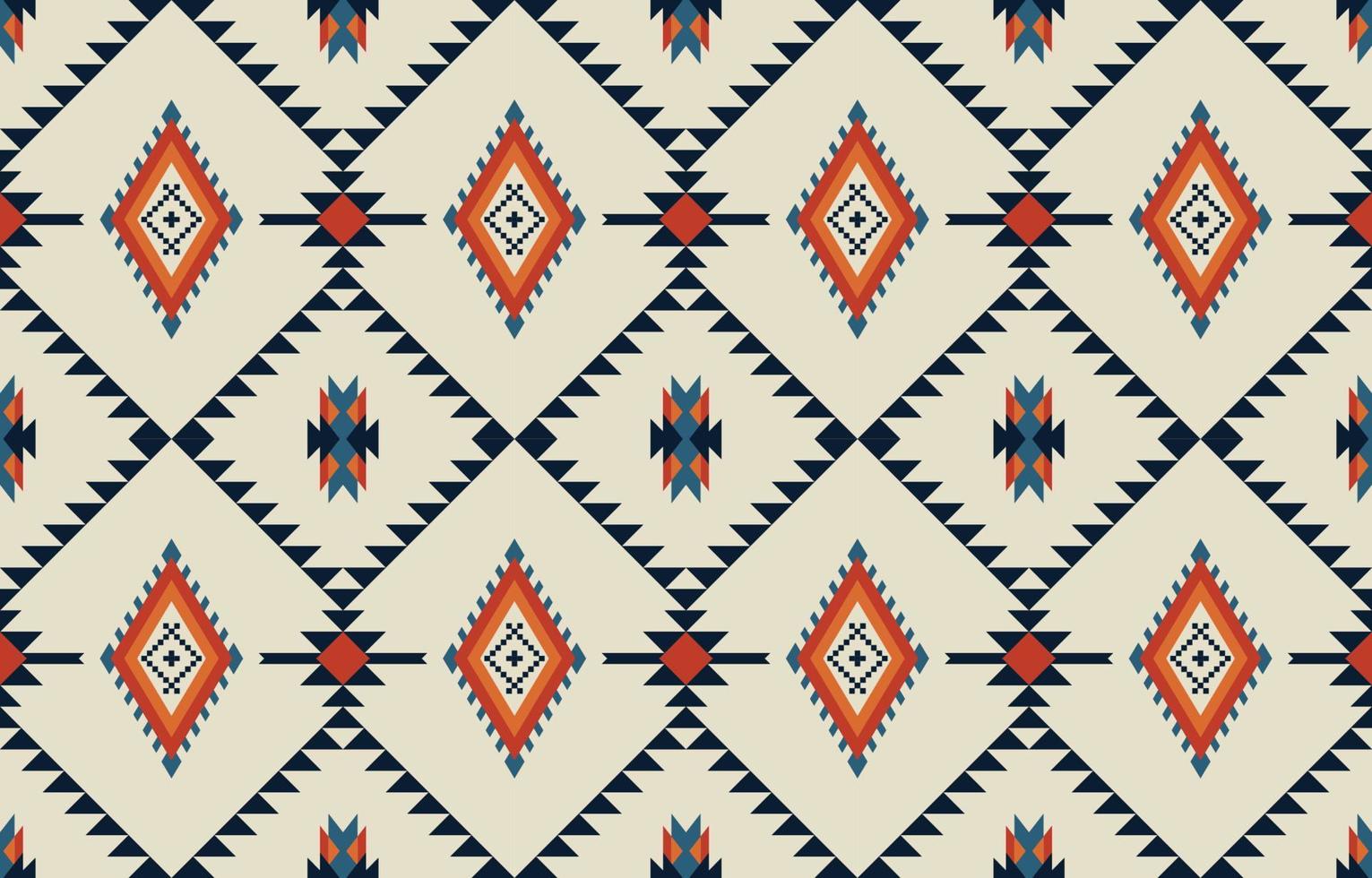 Diamonds Shape Aztec Ethnic Seamless Print Pattern vector