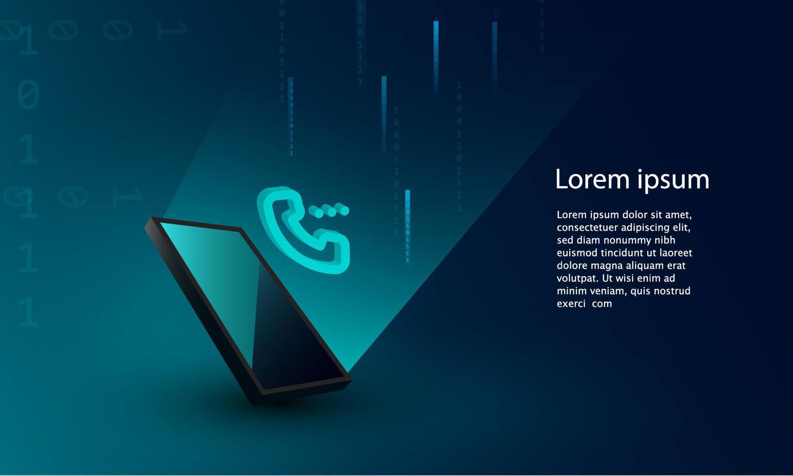 Application of Smartphone with business graph and analytics data on isometric mobile phone. vector