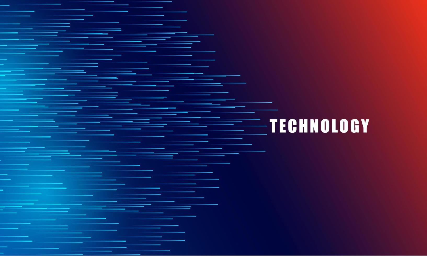 Abstract technology concept particle connection background with blue and red lights. vector