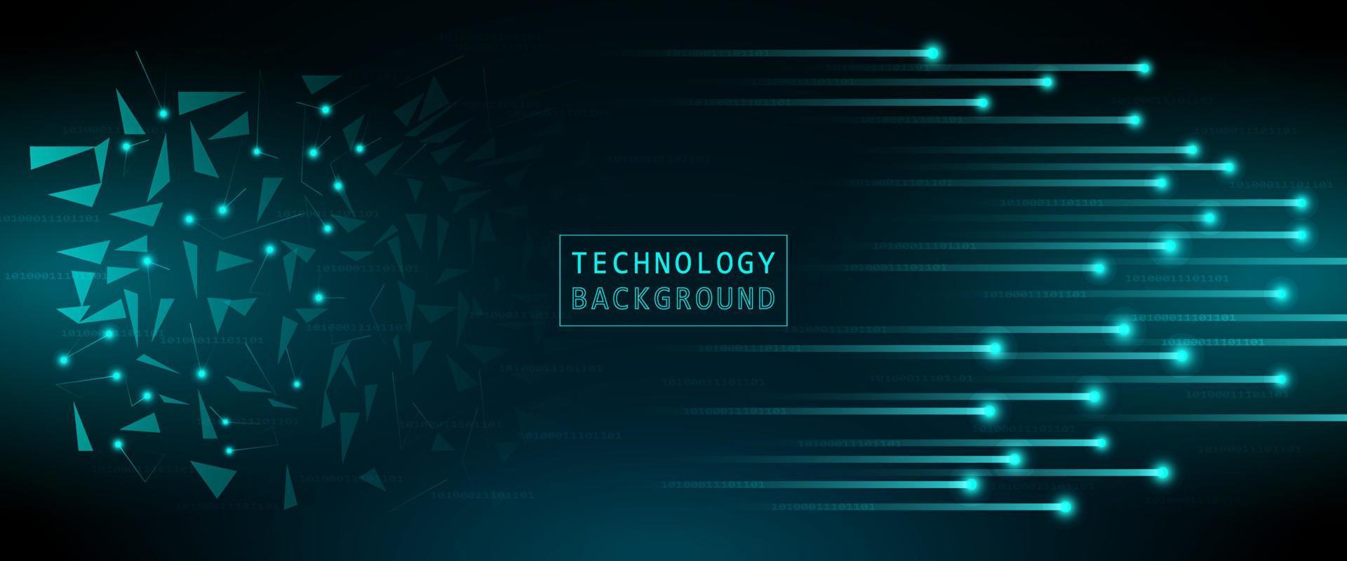 Abstract technology concept particle connection background with blue lights. Wireframe landscape background. Blue abstract hi speed internet technology. vector