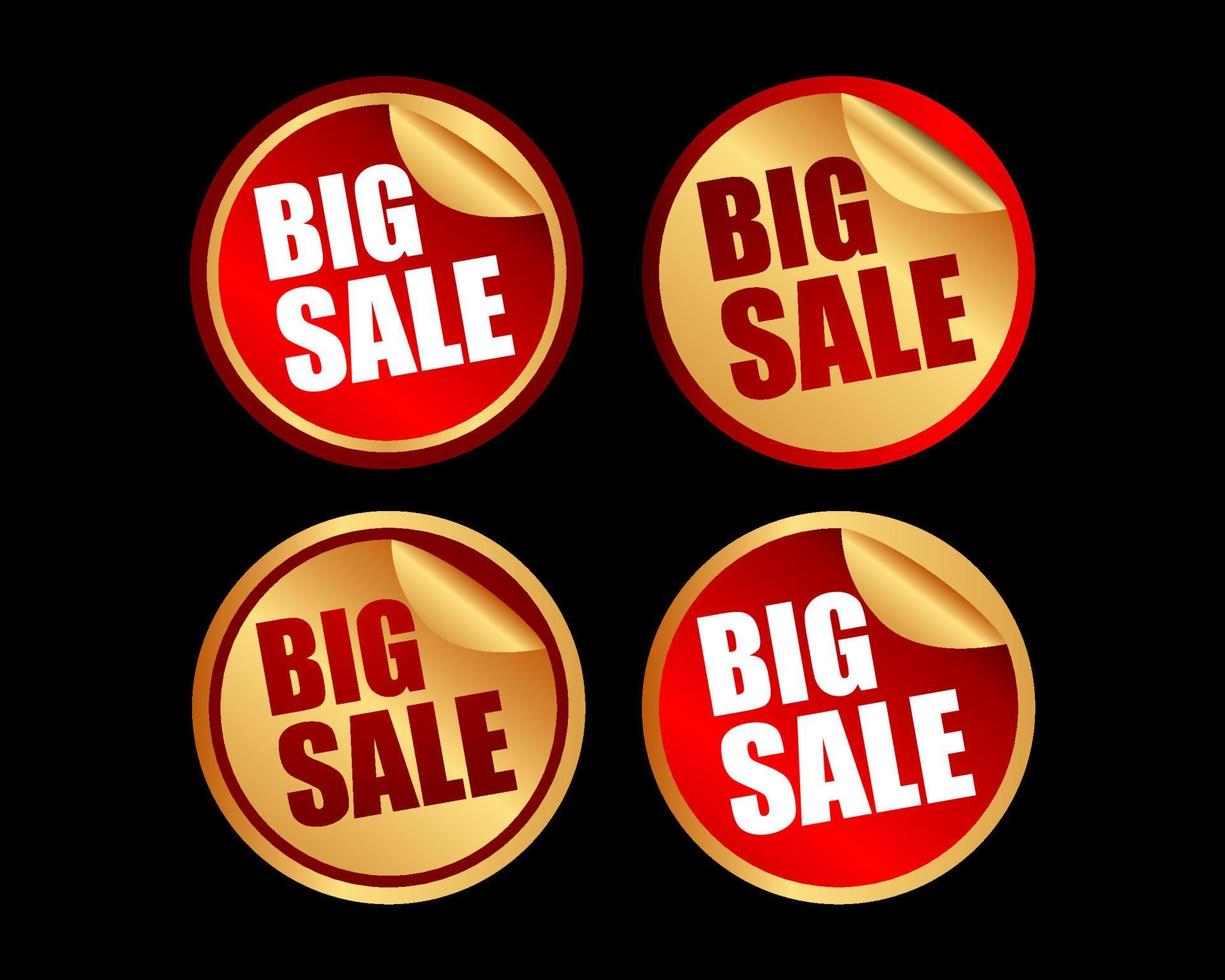 Big sale label or sticker vector set, label for element design product promotion and advertising