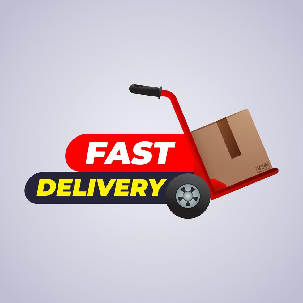 Fast delivery label or sticker vector symbol for media promotion product and advertising