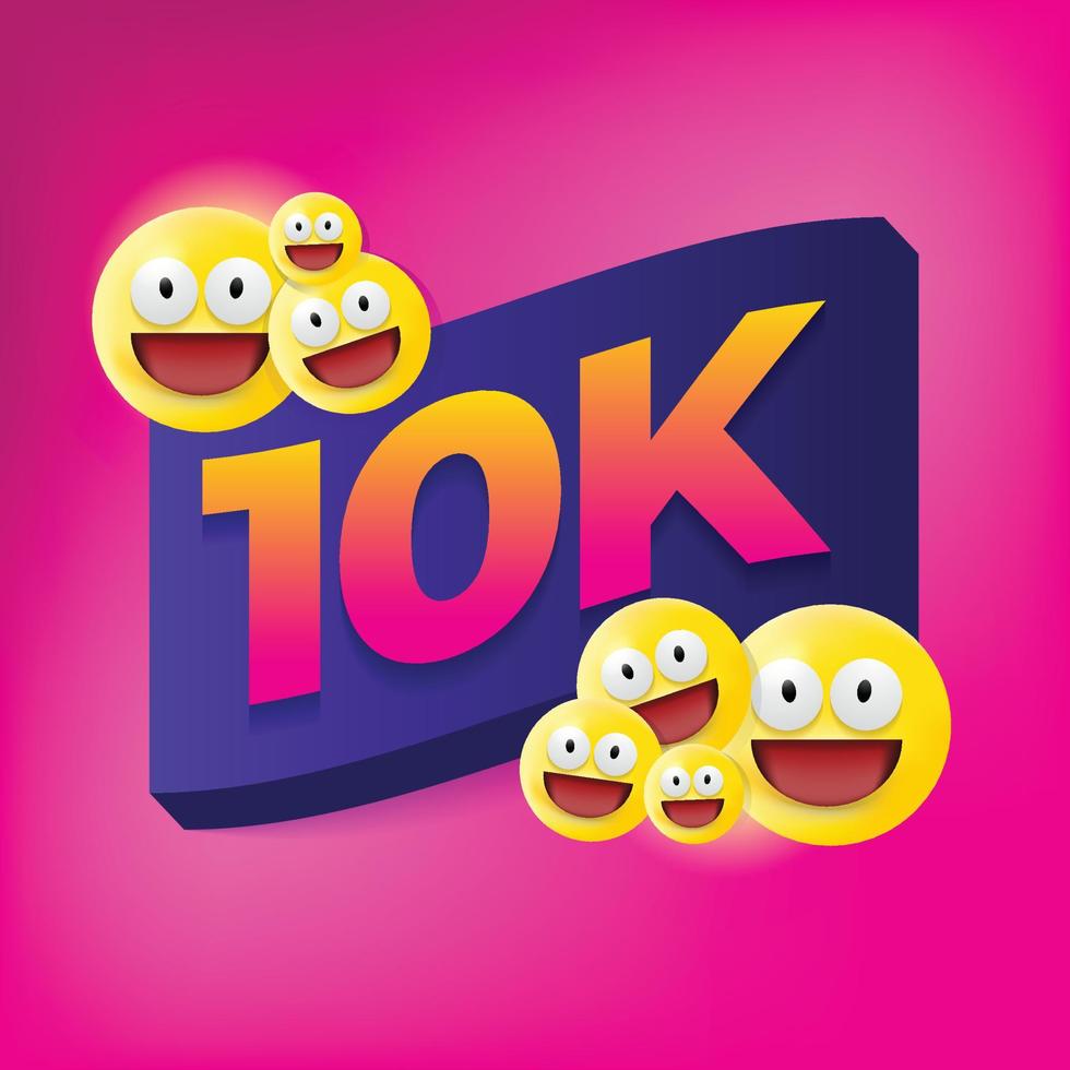 Thank you for 10k followers vector social media post for celebrate 10000 follower