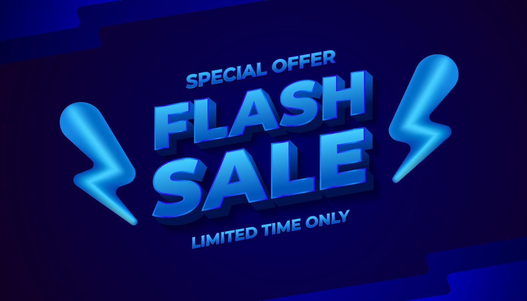 Flash sale banner vector for media promotion advertising and social media post with blue background