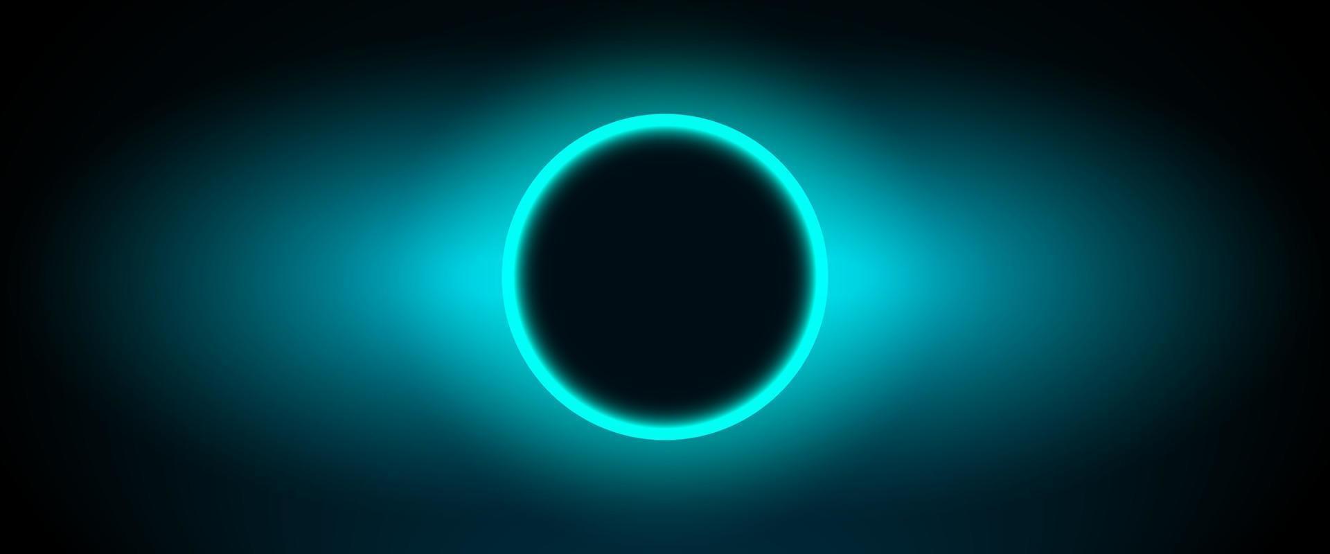 Neon Blue circle technology background concept. vector