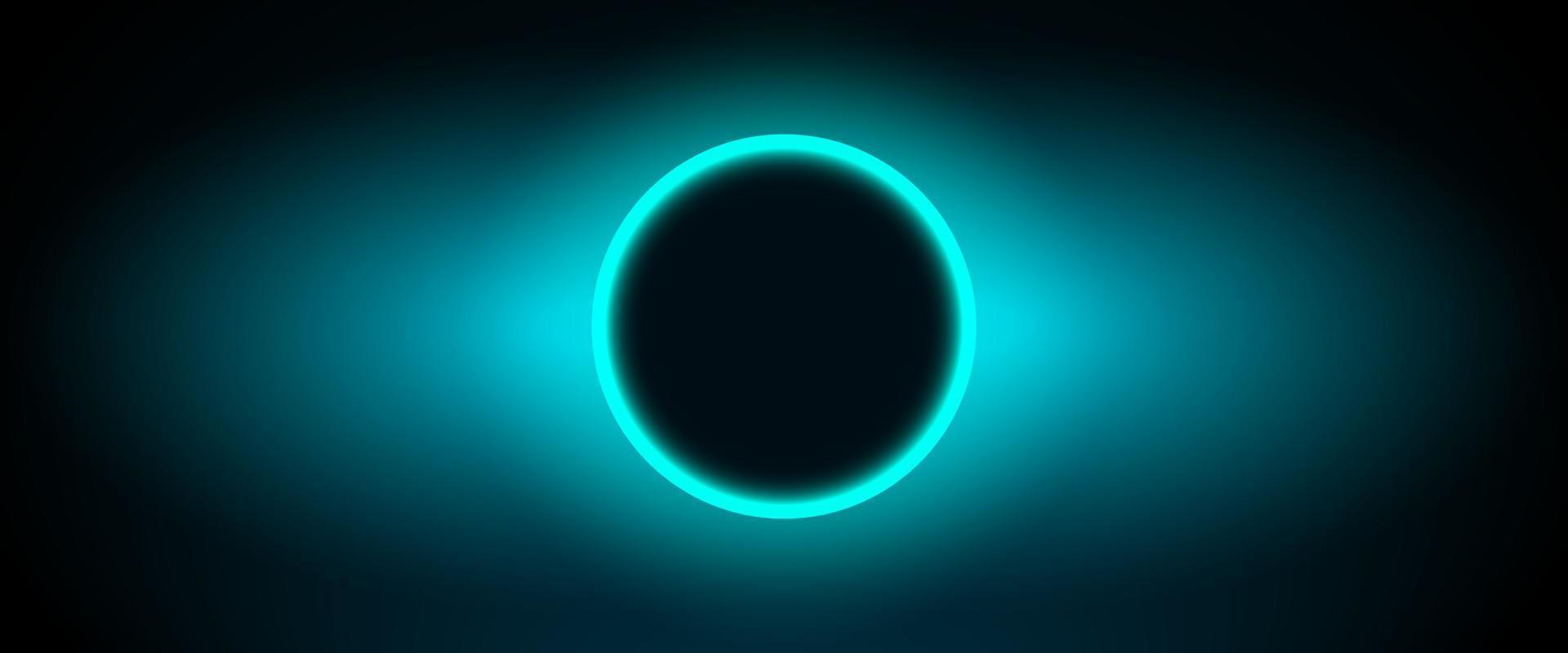 Neon Blue circle technology background concept. vector