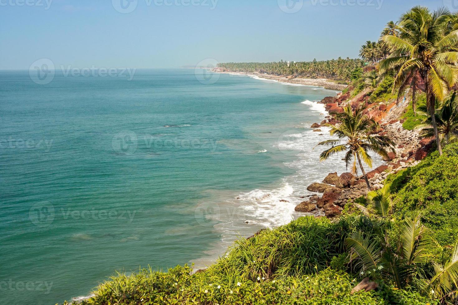 Seaview from cliffs of Varkala. Kerala, India, 2013. photo