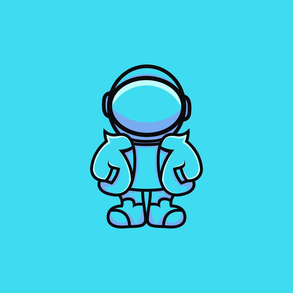 astonaut cute logo design vector