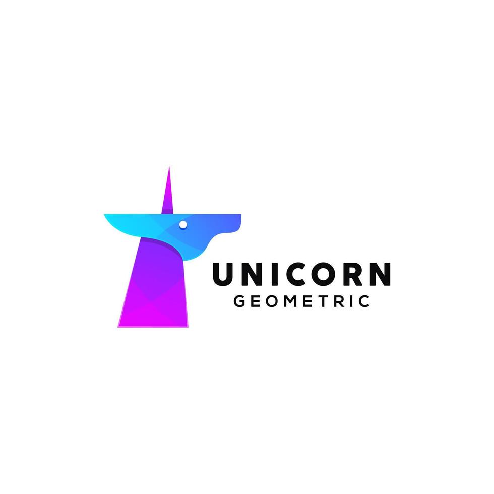 unicorn logo design vector