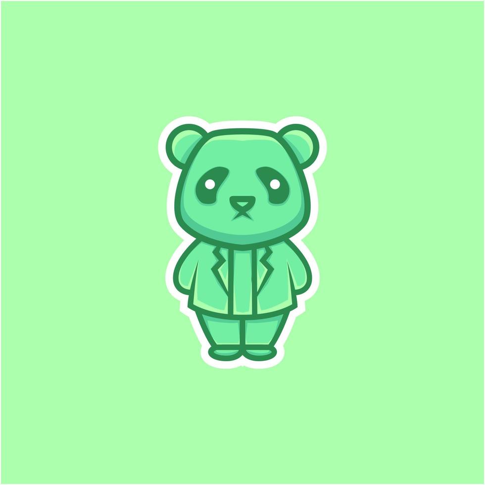 cute business panda illustration in cartoon style vector