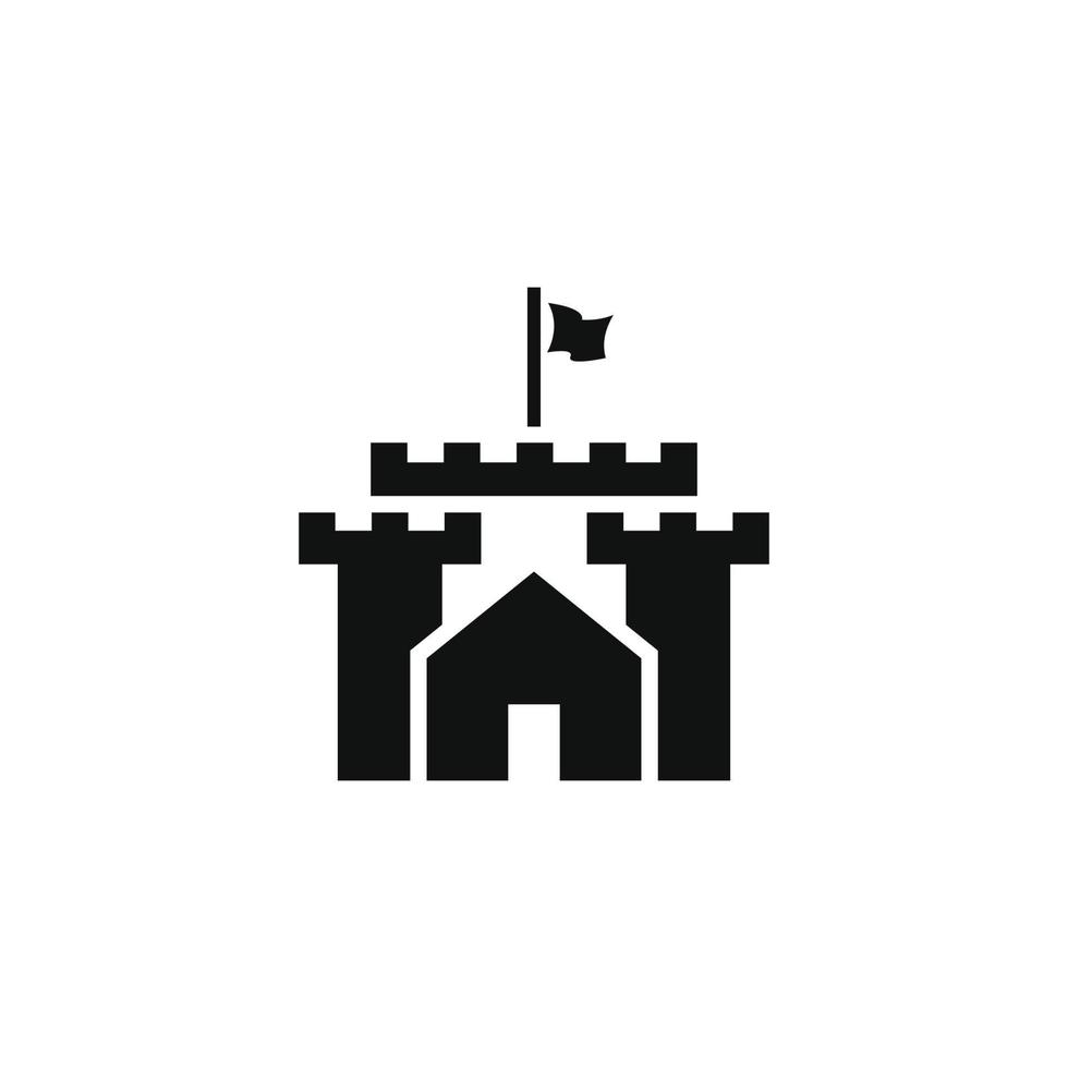 diseño de vector de logotipo de casa de castillo