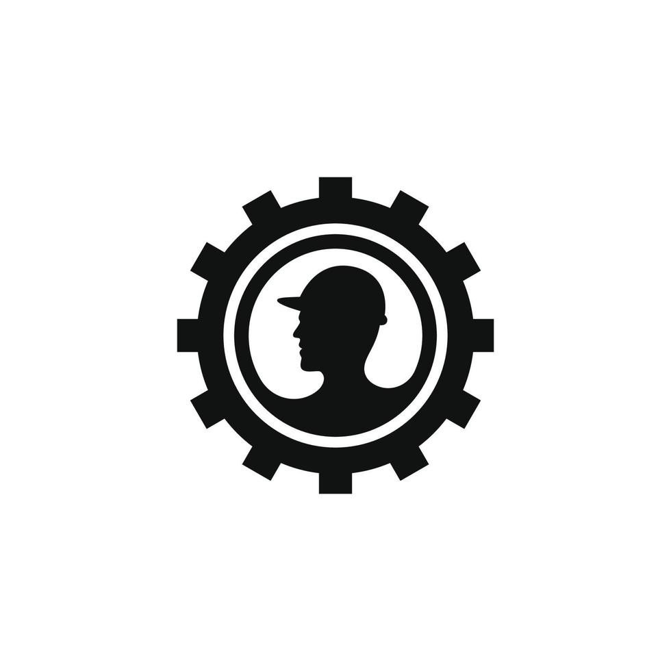 diseño de vector de logotipo de engranaje de construcción